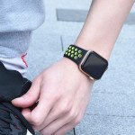 Wholesale Breathable Sport Strap Wristband Replacement for Apple Watch Series 8/7/6/5/4/3/2/1/SE - 41MM/40MM/38MM (Black Green)